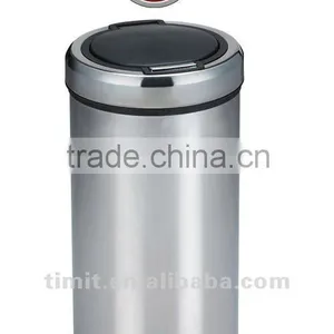 Superior Quality Stainless Steel Body PP Cover Bottom Round Recycling Bin thumbnail-1
