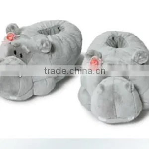 Plush Hippo Slippers/hippo Slippers/plush Novelty Slippers thumbnail-1