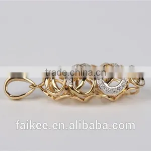 2015 New Design Fashion Jewelry 18K Rose Gold Diamond Leaf Pendants Micro Set thumbnail-3