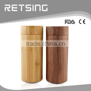 Bamboo Material Cylinder Sunglass Case Walnut Wood thumbnail-2