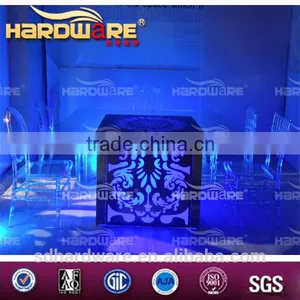Dubai Wedding Table LED Square Stainless Steel Wedding Table thumbnail-6