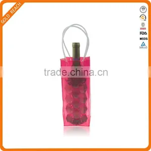 Decorative Pink PVC Wine Bottle Cooling Bag thumbnail-1