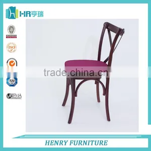 French Style Wood Dining Chair Coffee Cross Back Chair thumbnail-5