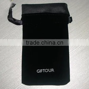 Black Velvet Drawsting Bag thumbnail-1