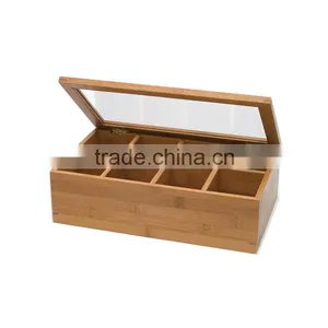 BSCI Certificated Wooden Tea Box With Glass Top Quality Choice thumbnail-3