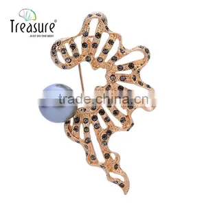 Brand Treasure Pearl Brooch Wholesale Yiwu New Model Fashion Diamond Pearl Brooch Wholesale thumbnail-5