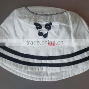 100% Cotton Popeline Striped Print and Embroidery Baby Bucket Hat,plain Cotton Baby Hats thumbnail-1