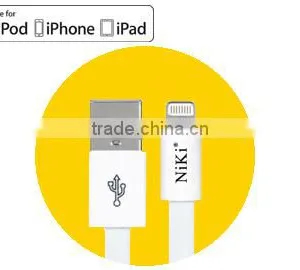 MFi Certified Manufacturer for Apple Mfi Lightning Cable Data Cable for Iphone5s 5c for 1meter Flat White Cable for Iphone5 thumbnail-1