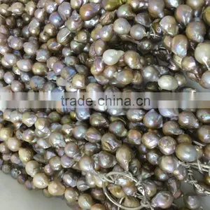 Baroque 15-17mm Purple Necklace thumbnail-3