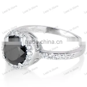 Carrie's Faux Black Diamond Silver Ring for Men thumbnail-2