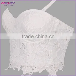 Latest Tops Designs Black Floral Girls Bustier Corset Lace Crop Top Quality Choice Most Popular thumbnail-4