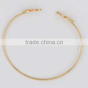 >>>2015 New Design Leaves Gold & Silver Plated Stretch Bracelets & Bangles Thin Fashion Open Bangle/ thumbnail-3