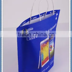 2016 New Design Blue Flexo Printing Eco Friendly Kraft Paper Bag for Mobile Phone thumbnail-2