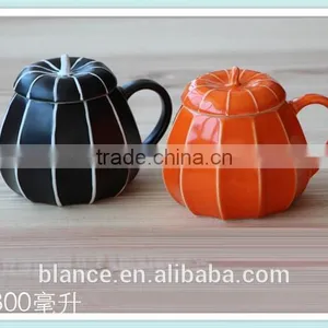 Pumpkin Coffee Mug in Squash Shape Ceramic Farm Like thumbnail-1