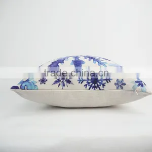 Wholesale Custom Linen/cotton Fabric Decorative Throw Cushion Cover Christmas Digital Printed Pillow Case thumbnail-6