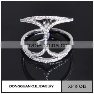 China Factory Custom OEM Sterling Silver Rings Rhodium Polished Wedding Rings for Women thumbnail-5