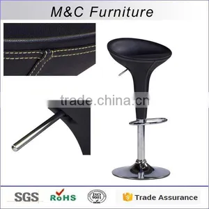 Modern Black Leather Rotate Bar Stool High Chair thumbnail-1