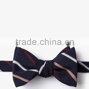 Simple Strip Wool Customized Double Side Mens Bow Tie Self Tie thumbnail-3