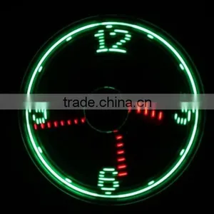 USB LED Clock Fan / Fan Clock With LED Light / Led Message Usb Fan thumbnail-4
