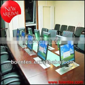 Desktop Vertical LCD Monitor Lift/ Aluminum LCD Motorized Lifter for Conference Table thumbnail-1