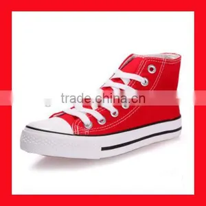 Best Selling Red Canvas High Top Shoes Unisex Comfortable Casual Shoes Cheap thumbnail-1