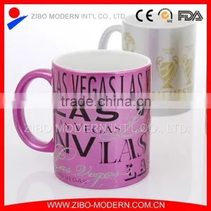 Stoneware Spraying Ceramic Mug With Coating and Glitter Decal thumbnail-2