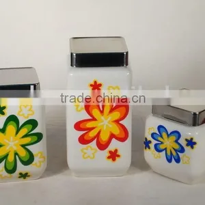 3pc Porcelain Storage Canister Set thumbnail-1