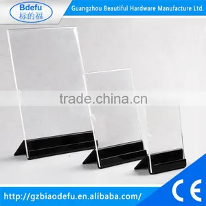 Acrylic Sign Holder With Slant Back Design Acrylic Clear Angled Display Menu Holder thumbnail-1