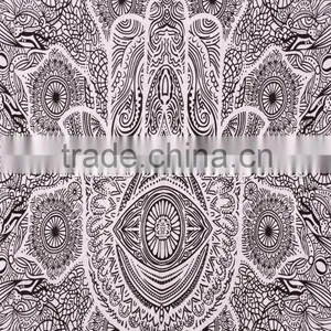 Twin Size Good Luck Hamsa Hand of Fatima Islamic Wall Art Home Decorative Indian Cotton Wall Hanging Tapestry thumbnail-2