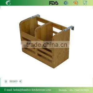 BH005/Natural Bamboo Flatware Holder Cutlery Basket Utensil Drying Rack Cutlery Rack for Kitchen Dinnerware Draining Rack thumbnail-1