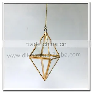 [] Small Decorative Glass Vase for Your Home Decoration or Wedding Table[] Brass Geometirc Modern Glass Vases for Wedding Tables thumbnail-1