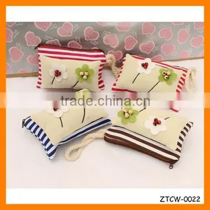 Fashion Stripe Hand Sewing Beads Fabrics Woman Coin Wallet Wholesale ZTCW-0022 thumbnail-1