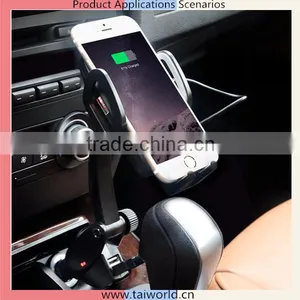 QI Wireless Charger Car Holder With 2 Ports thumbnail-2