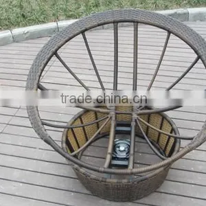 Modern Rattan Swivel Sofa Chair Round Cushion Cover thumbnail-5