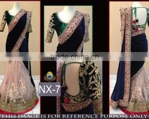 Jaunty Hot Pink Georgette Designer Lehenga Choli/Shop Latest Lehenga Style Sarees thumbnail-5
