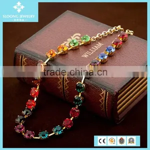 Crystal Designer Inspired Necklace/Gunmetal Austria Crystal Necklace/ Multi Crystal Statement Necklace thumbnail-1