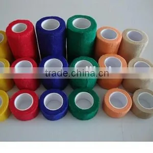 CE FDA ISO Approved High Quality Colorful Elastic Flexible Support Latex Free Cohesive Bandage thumbnail-1
