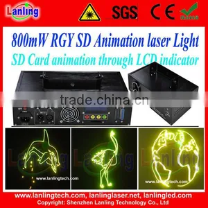 DMX Christmas 800mW RGY Animation Laser Light With SD+Animation Fireworks+Beam Party Stage Lighting thumbnail-1