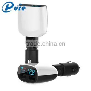 Wholesale Fashional 3.4A/4.8A 2 Port USB Rapid Charge LED Car Charger Display Out Input Voltage and Car's Battery Travel Charger thumbnail-2