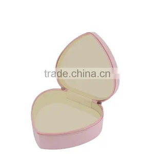 Chinese Factories Wholesale Custom PU Leather Jewelry Box, Pink Heart-shaped Box thumbnail-3