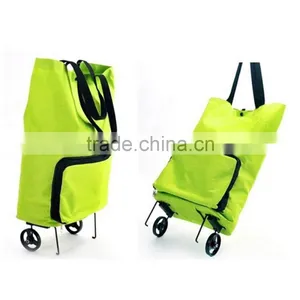 Folding Traveling Shopping Tote Bag With Wheels Handbag Purse Luggage Cart Trolley thumbnail-1