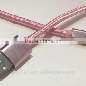 High&fast Speed Nylon Braided Micro USB Cable Charge Data Cables Retractable Usb Cable thumbnail-2