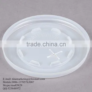 Custom High-Quality Polystyrene Translucent Flat Plastic Lid With Straw Slot for Paper Cup thumbnail-6