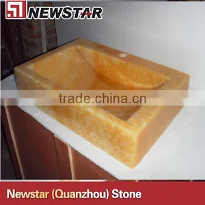 Yellow Onyx Rectangle Wash Basin thumbnail-1