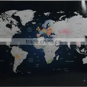 Personalized Scratch-off World Map Poster Travel Indigo Blue Travel Fashion Map thumbnail-1