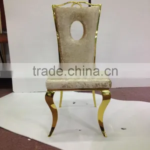 Hot Sale Gold Modern High Back Dining Chair thumbnail-1
