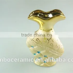 Wholesale Ceramic Vases, 2015 Latese Fashion Electroplated Gold Ceramic Vase thumbnail-2