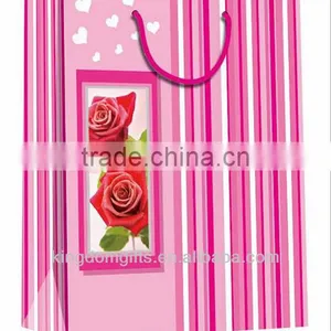 Pink Flowers Shopping Copper Plate Paper Bags thumbnail-1