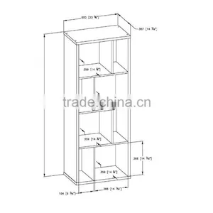Hot Sale Wood Cube Storage Shelf Easy Assembly Collection Bookcase 4 Tiers Multifunction Bookshelf Wholesale thumbnail-6