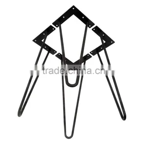 Furniture Assembly Hardware 19 Inch Black Coated 2 Rod Hairpin Leg thumbnail-3